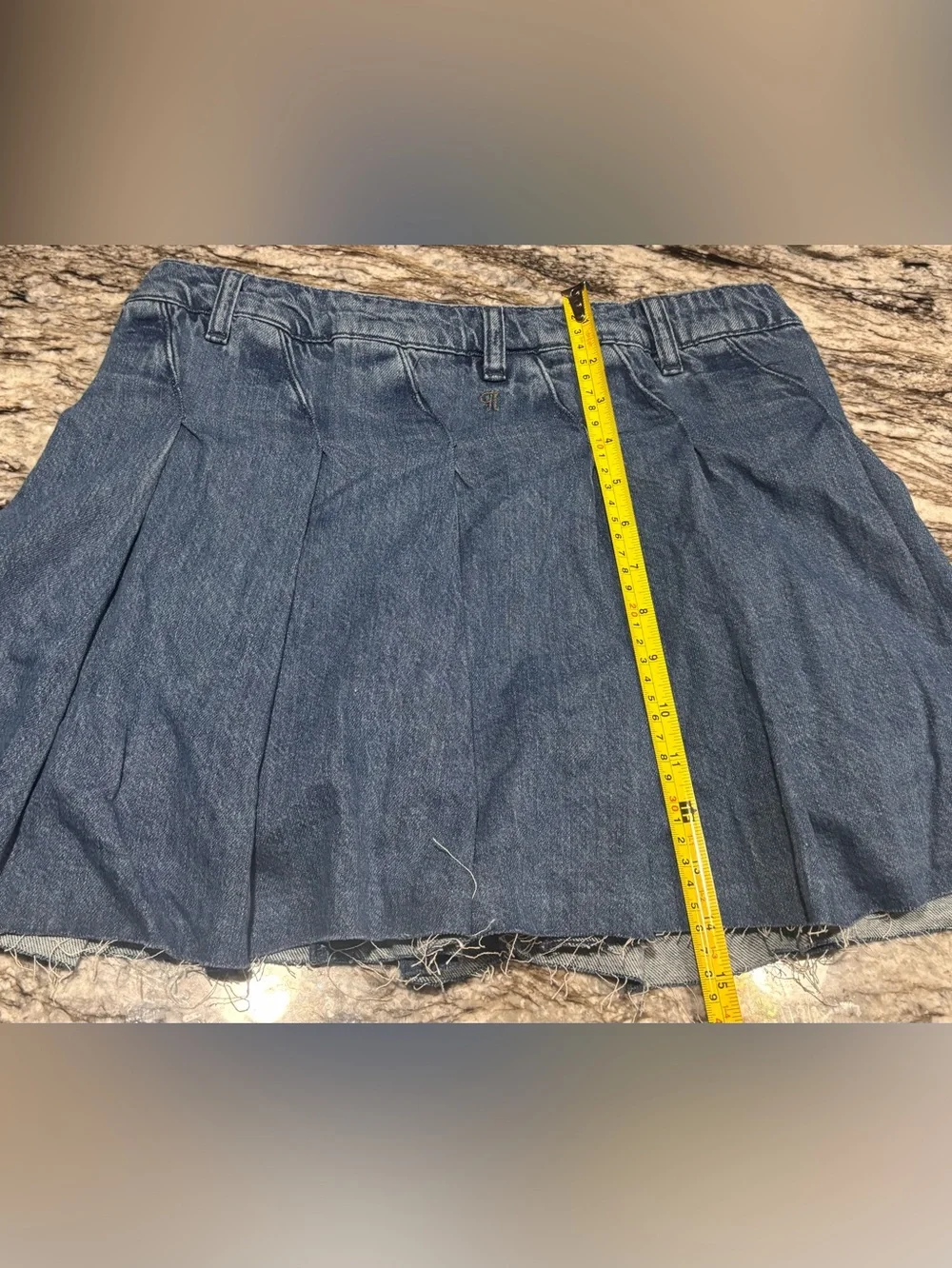Pilcro Anthropologie Fluted Denim Skort Waist Size 30 NWOT